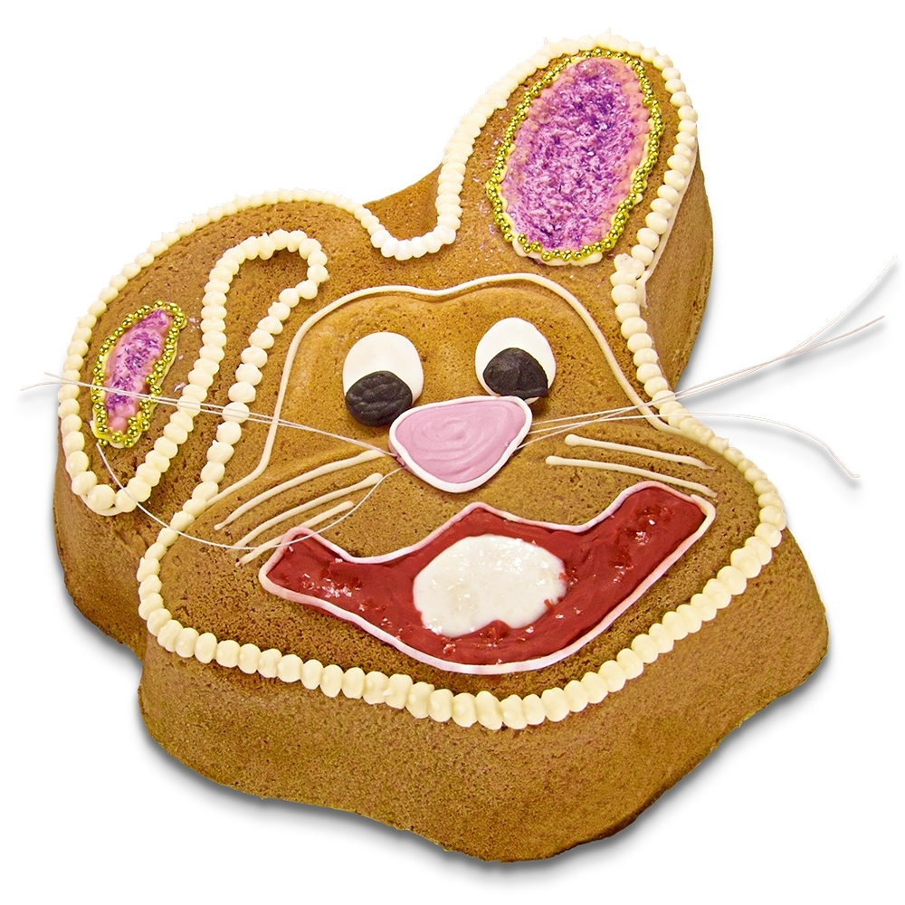 Städter - Motivbackform Hasengesicht - 21 x 26,5 x 6,5 cm - 1.500 ml