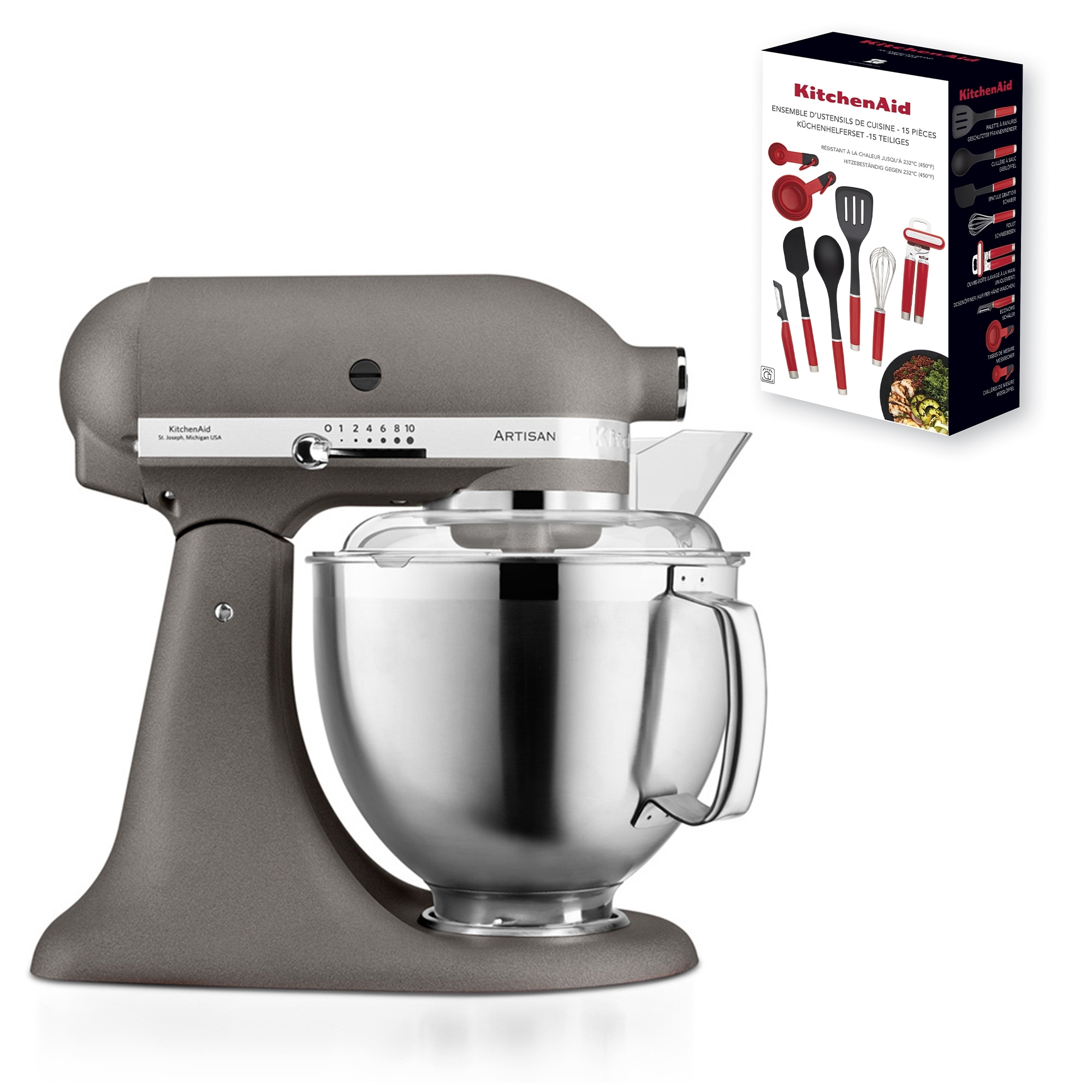 KitchenAid - Artisan Küchenmaschine 5KSM185PS -  Set - Imperial Grey