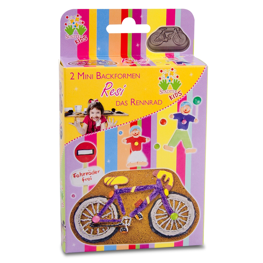 Städter - Motivbackform Resi das Rennrad - 10,5 x 6,5 x 3 cm - Mini - 2 Stück - 50 ml