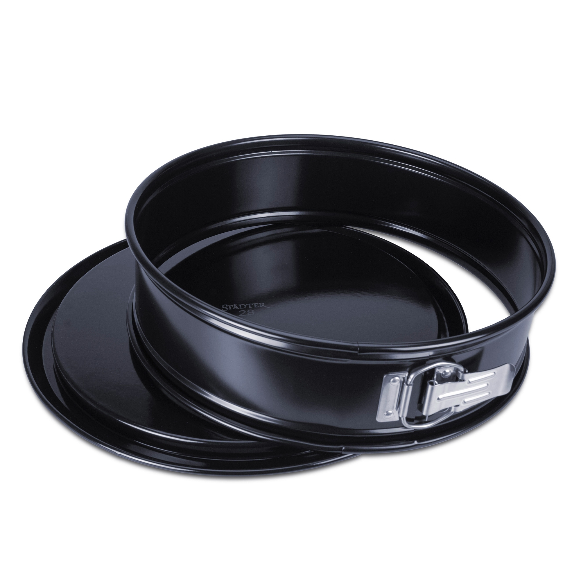 Runde Springform aus Metall mit zwei Böden