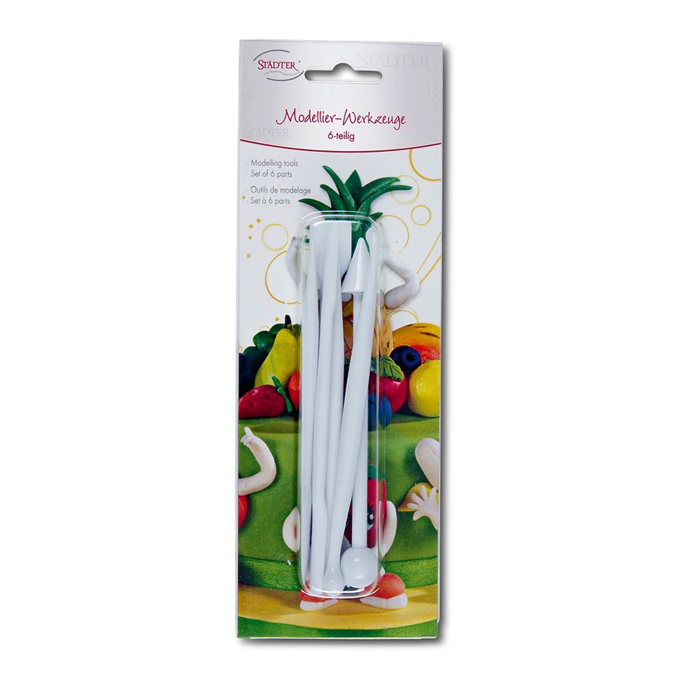 Städter - Modellierwerkzeug Modellierwerkzeuge ca. 14 cm Weiß Set, 6-teilig
