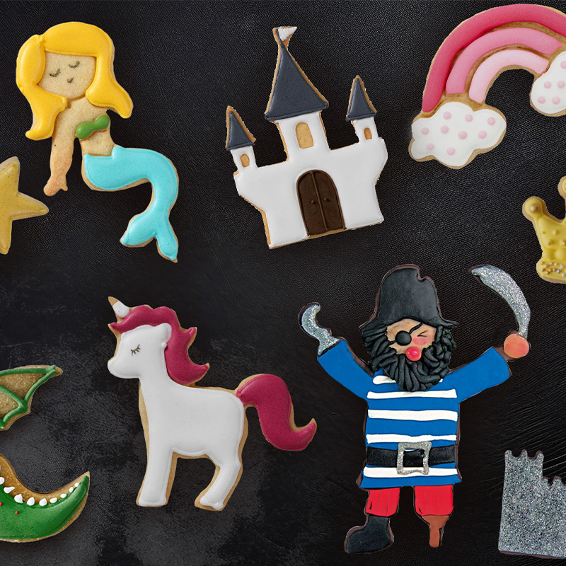 Bunte Ausstechformen Pirat Meerjungfrau Einhorn Märchen