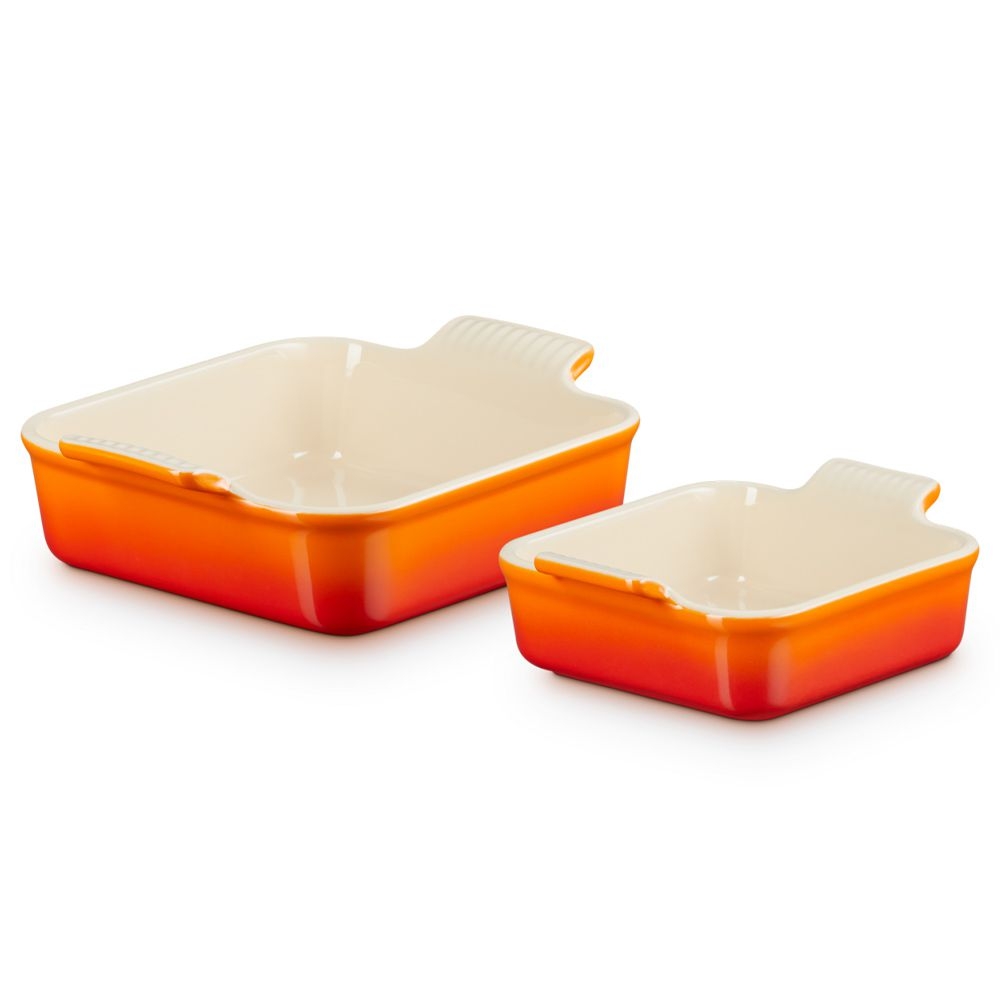 Le Creuset 2er-Set quadratische Auflaufformen Tradition Le Creuset 2er-Set quadratische Auflaufformen Tradition