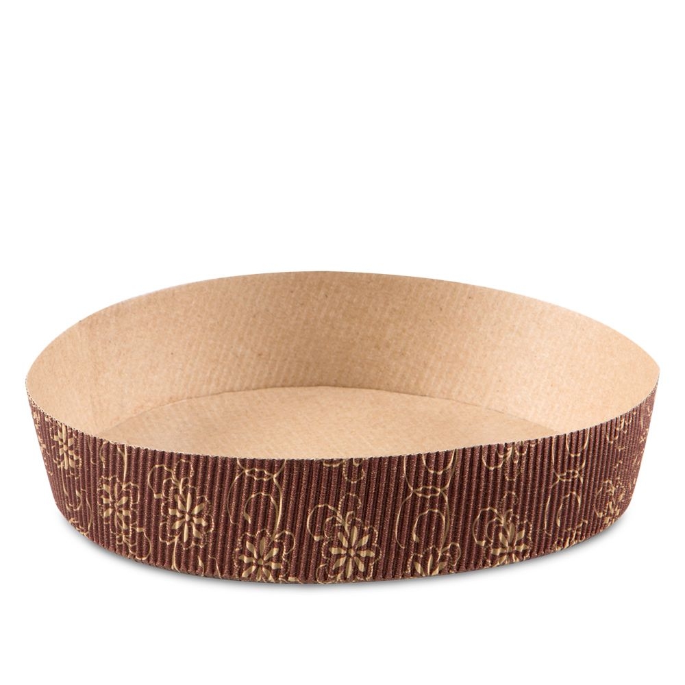 Städter - Papierbackform Rund - ø 17 cm / H 3,5 cm - Braun - 4 Stück