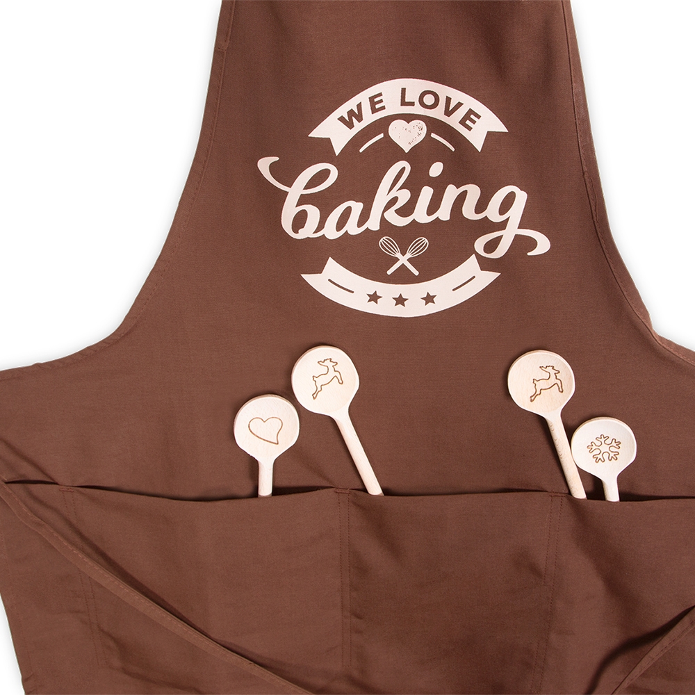 Städter - We-Love-Baking Backschürze - 68 x 80 cm Braun
