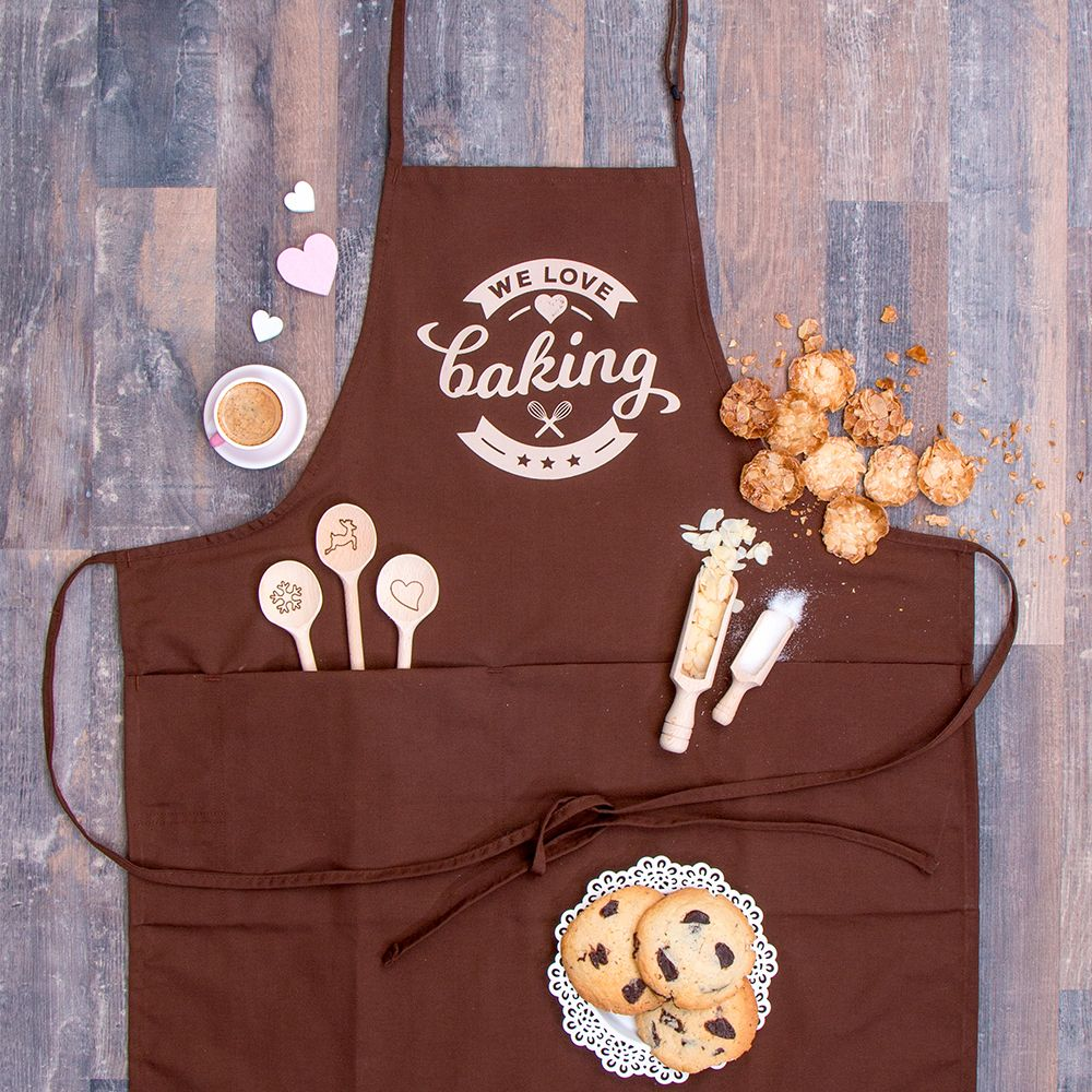 Städter - Backschürze - We-Love-Baking  - 68 x 80 cm - Braun