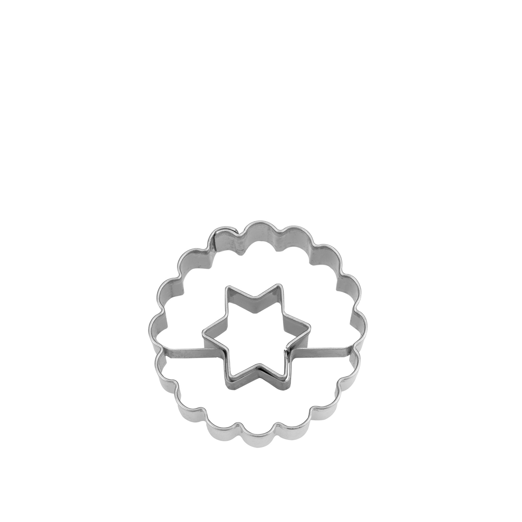 Städter - Linzer-Ausstecher Stern in Ringgewellt Edelstahl ø 4 cm / H 1,5 cm