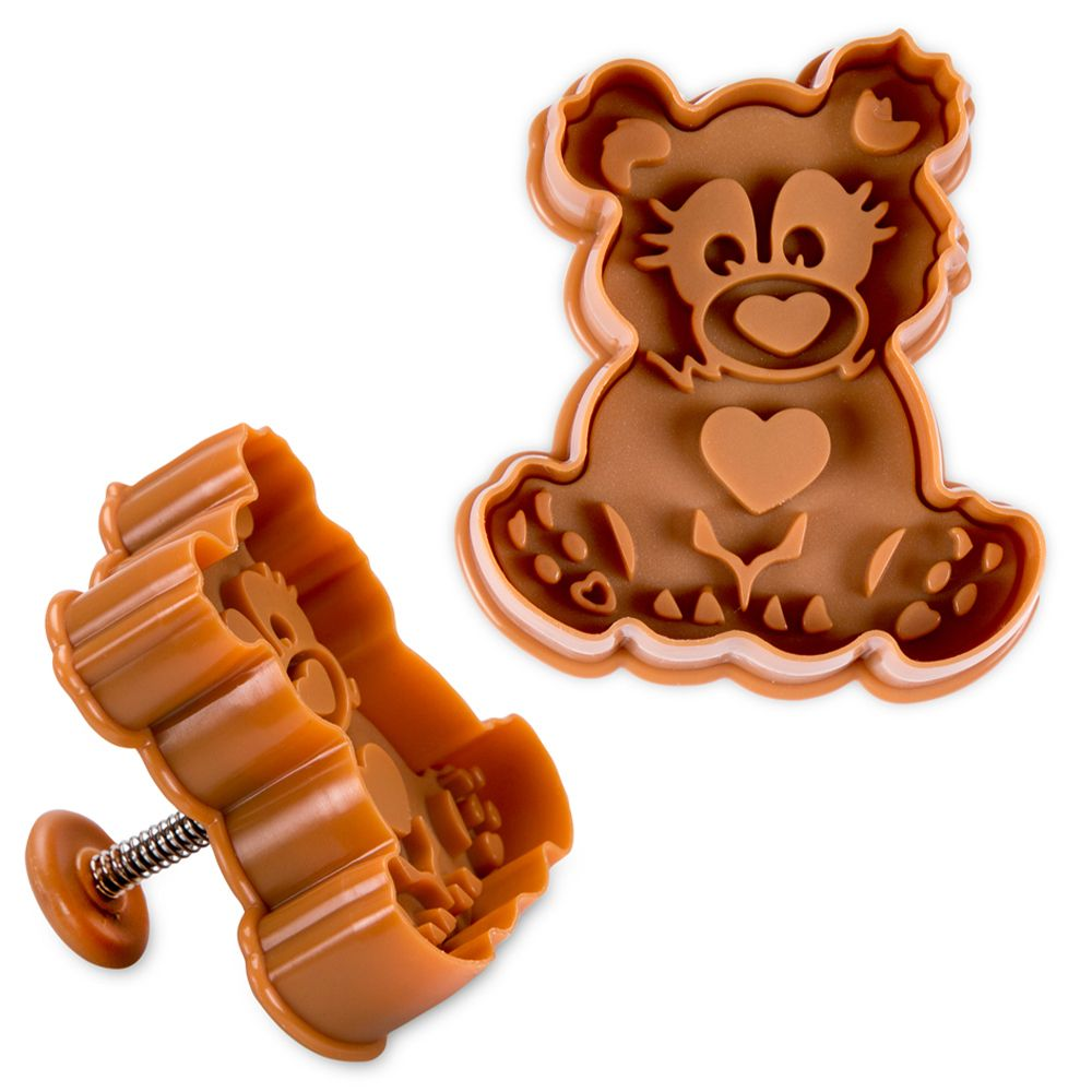 Braune Bär Plätzchenausstecher mit Springmechanismus
