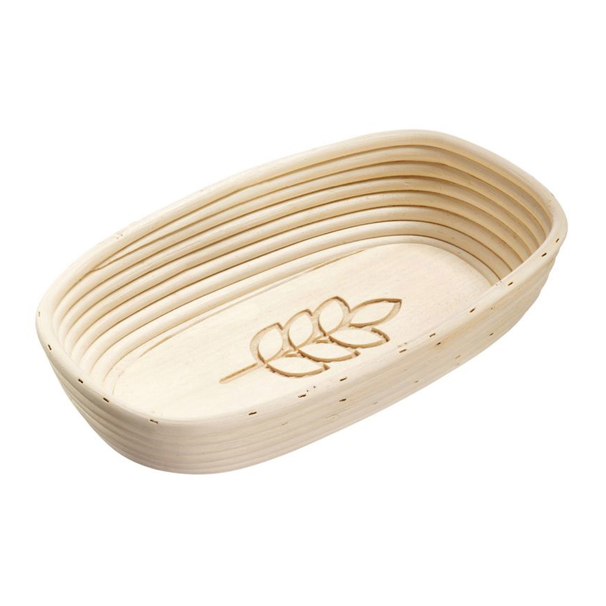 Oval wooden proofing basket with fabric liner