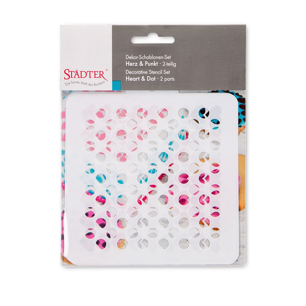 Städter - Schablone Herz & Punkt - 12,5 x 12,5 cm - Set 2-teilig