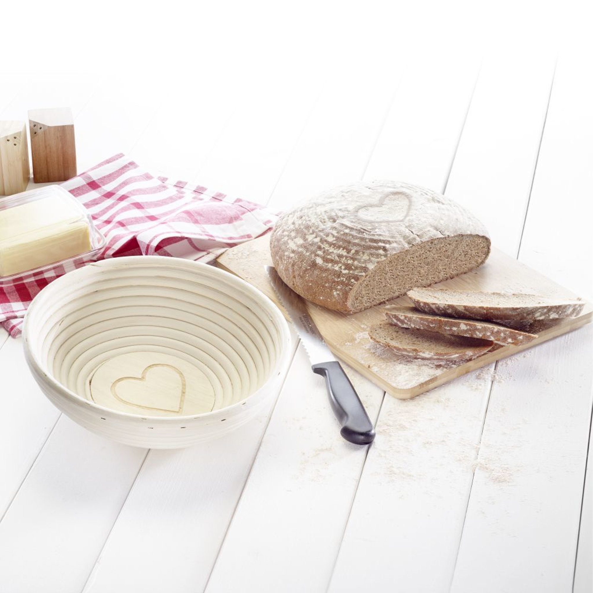 Westmark - set of proofing baskets round heart with cover - Ø 24.5 x 8.5 cm