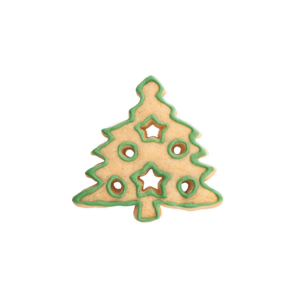 Städter - Ausstecher  Tannenbaum - mit Stern- und Kreis-Aussparung - 8 cm