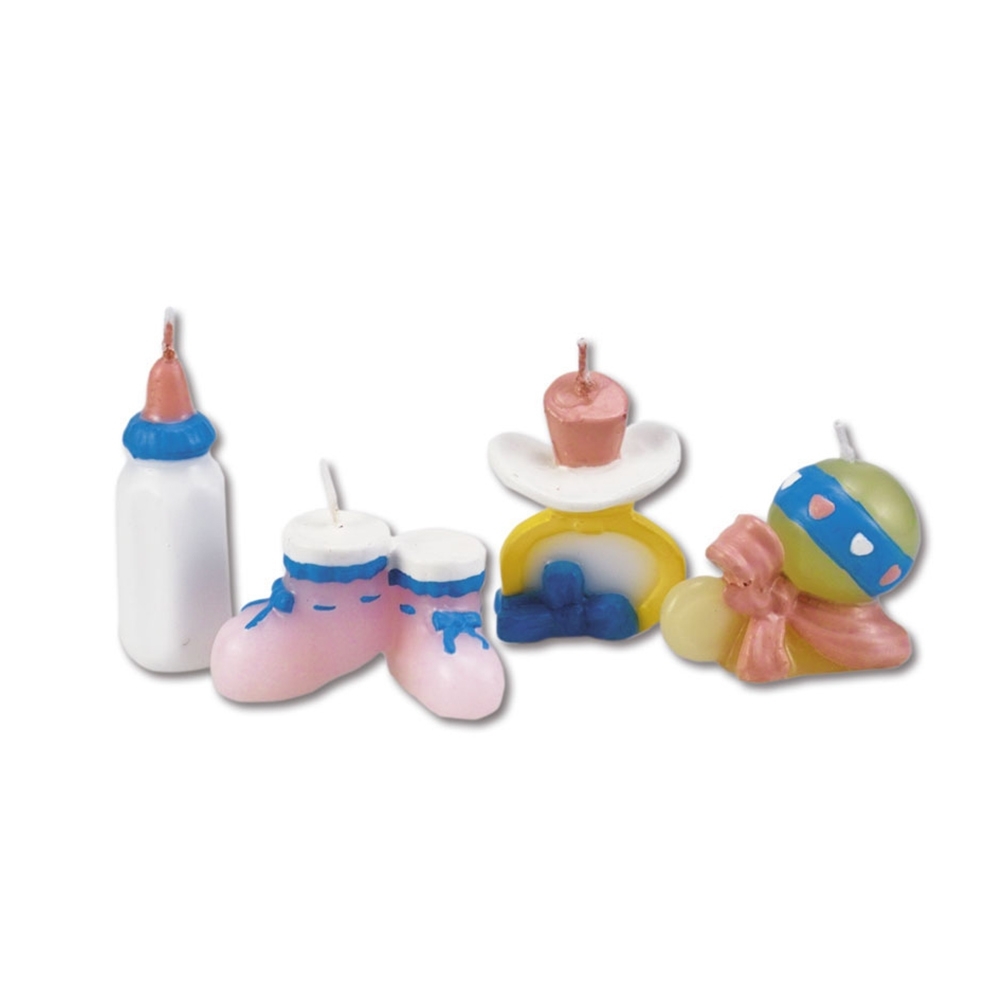 Städter - Kerze Baby Bunt - 2,5–5 cm - 4-teiliges Set