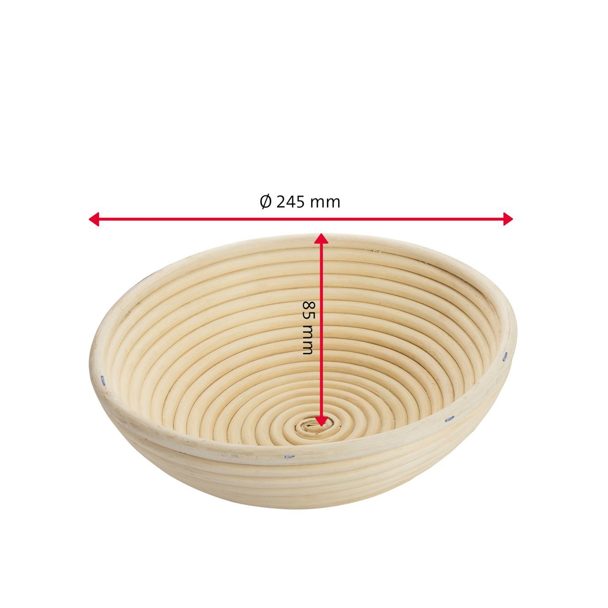 Round proofing basket 24.5 cm wide, 8.5 cm high