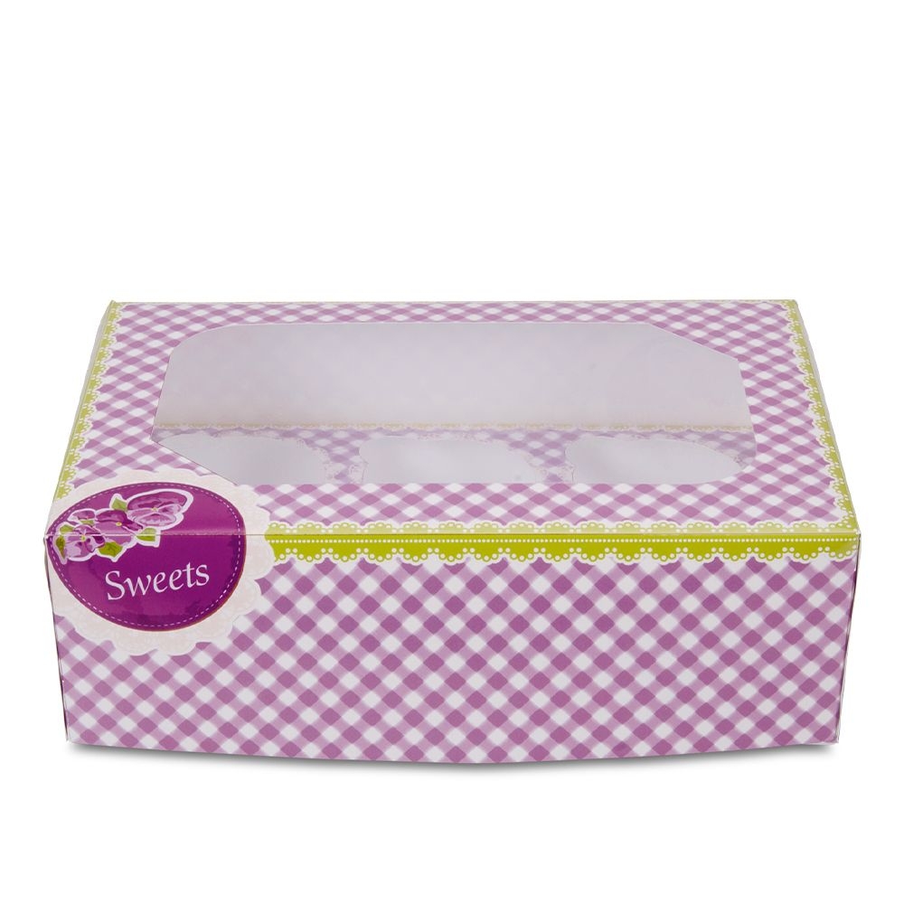 Städter - 6er Muffinbox - 24 x 16,5 x 7,5 cm - verschiedene Muster
