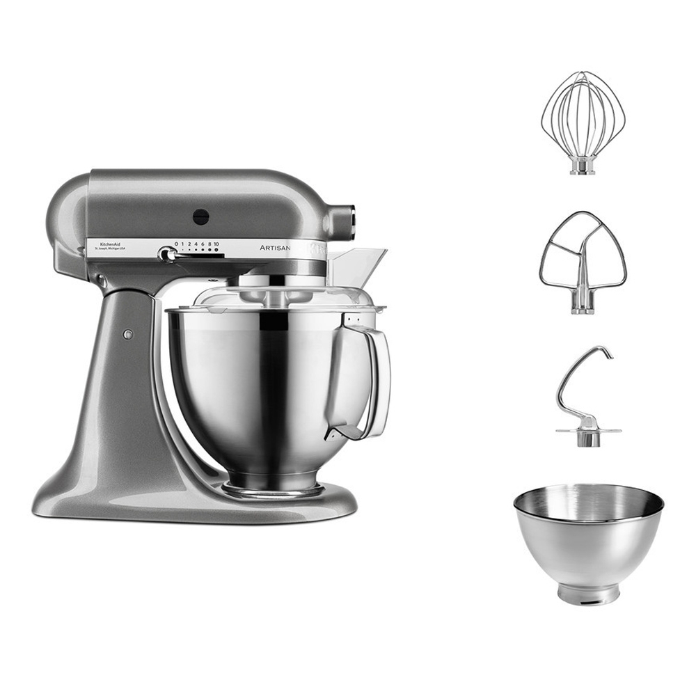 KitchenAid - Artisan Küchenmaschine 5KSM185PS -  Set - Medallion Silber
