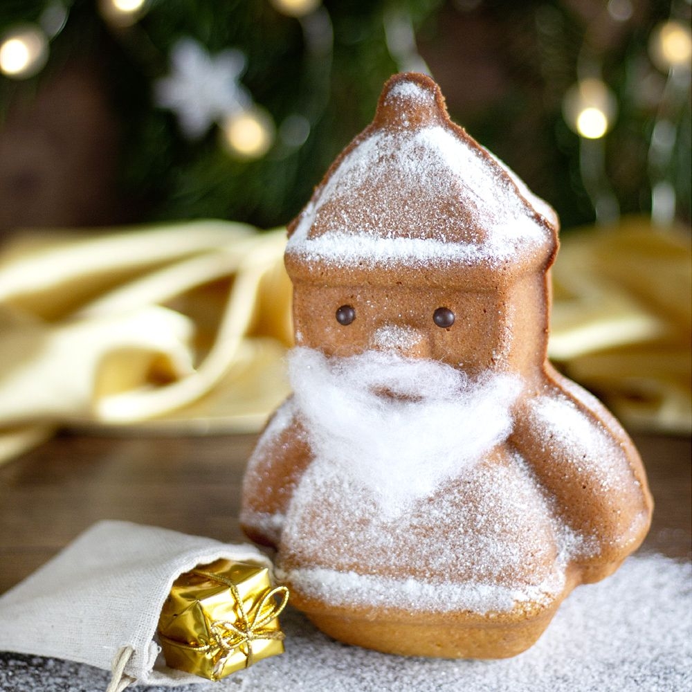 Städter - We-Love-Baking Santa Claus - 19 x 21 x 12 cm Silber - 3D-Backform