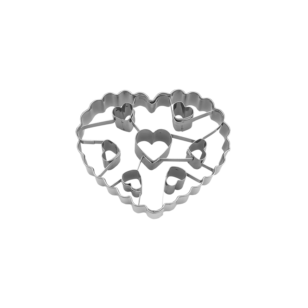 Städter - Heart cookie cutter with 7 cutouts - 8 cm