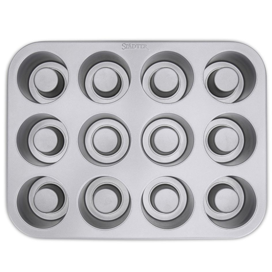Städter baking tray for 12 cake cups, 35 x 27 cm, silver