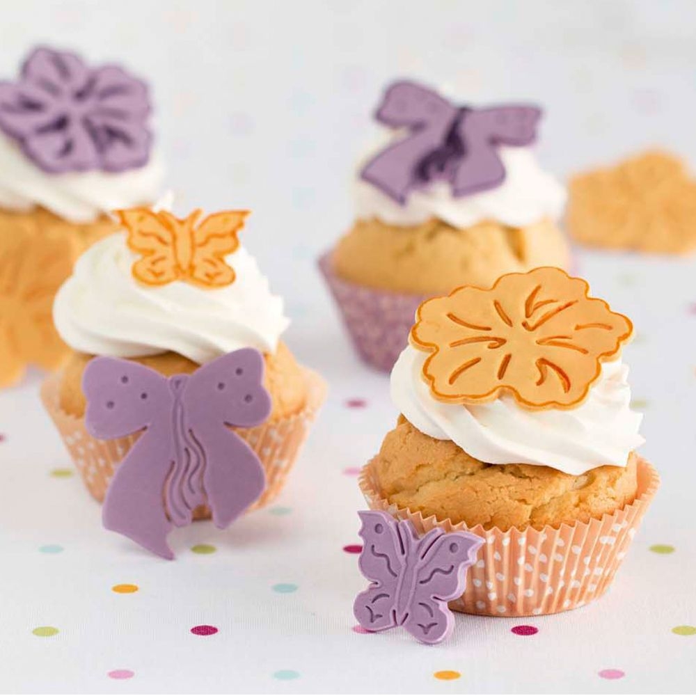 Städter - Ausstecher mit Auswerfer Schmetterling – Blüte – Schleife - 30 / 55 / 60 - Set, 3-teilig