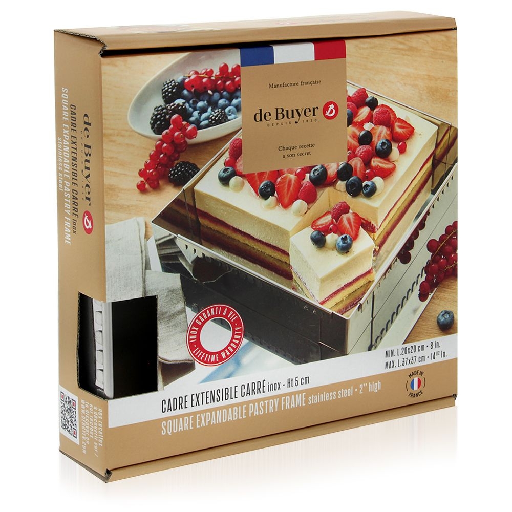 de Buyer - Dehnbarer eckiger Riesenrahmen 20 x 20 bis 37 x 35 cm de Buyer - Dehnbarer eckiger Riesenrahmen 20 x 20 bis 37 x 35 cm