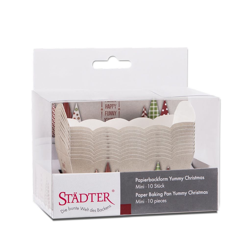 Städter - Papierbackform - 7 x 4 x 4 cm - Bunt - 10 Stück