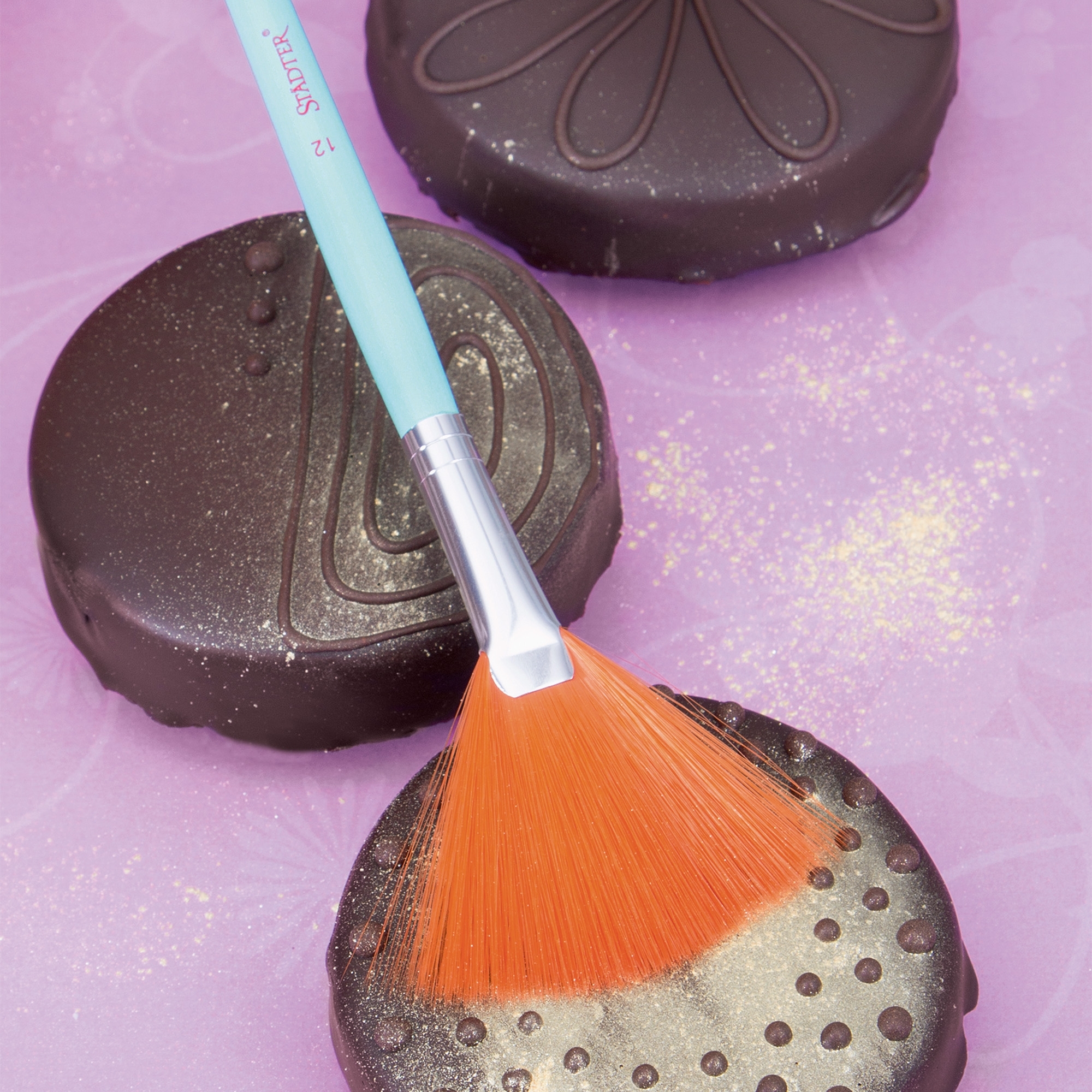 Städter - Pinsel für Speisefarbe - gefächert - Größe 12 - Hellblau