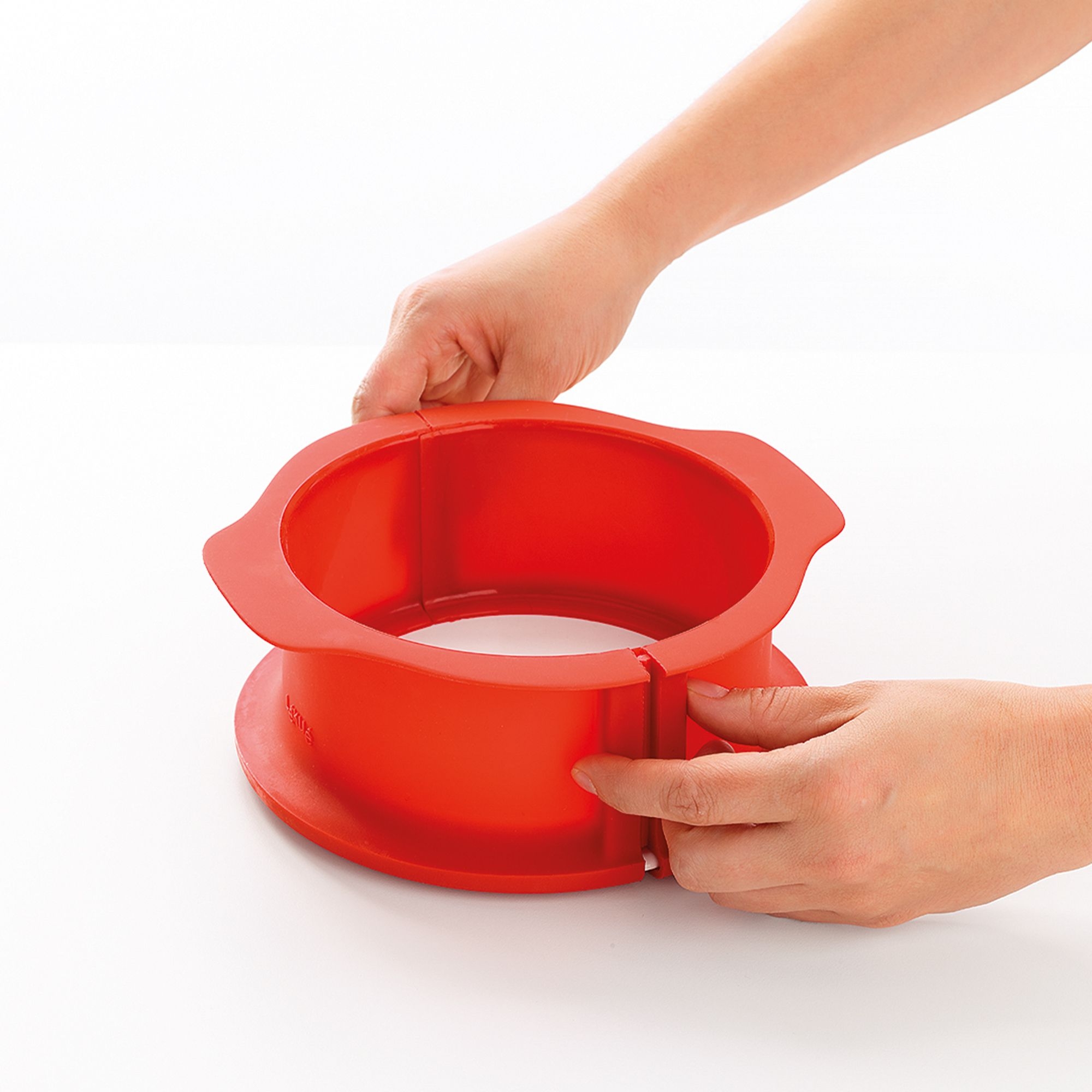 Lékué - Springform mit Servierteller, 15 cm rot