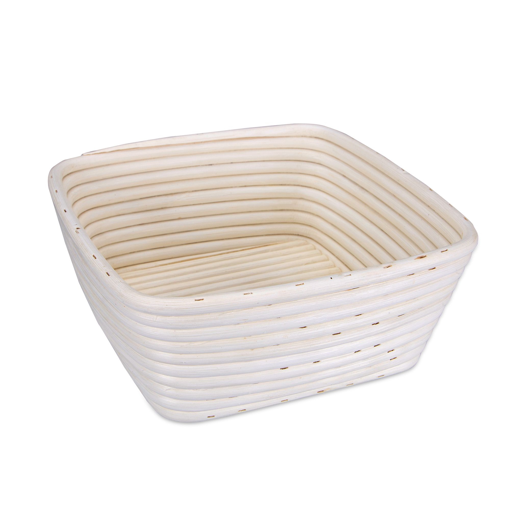 Städter - Gärkorb Quadrat mit Leinenüberzug, Rattan 22 x 22 cm / H 8,5 cm