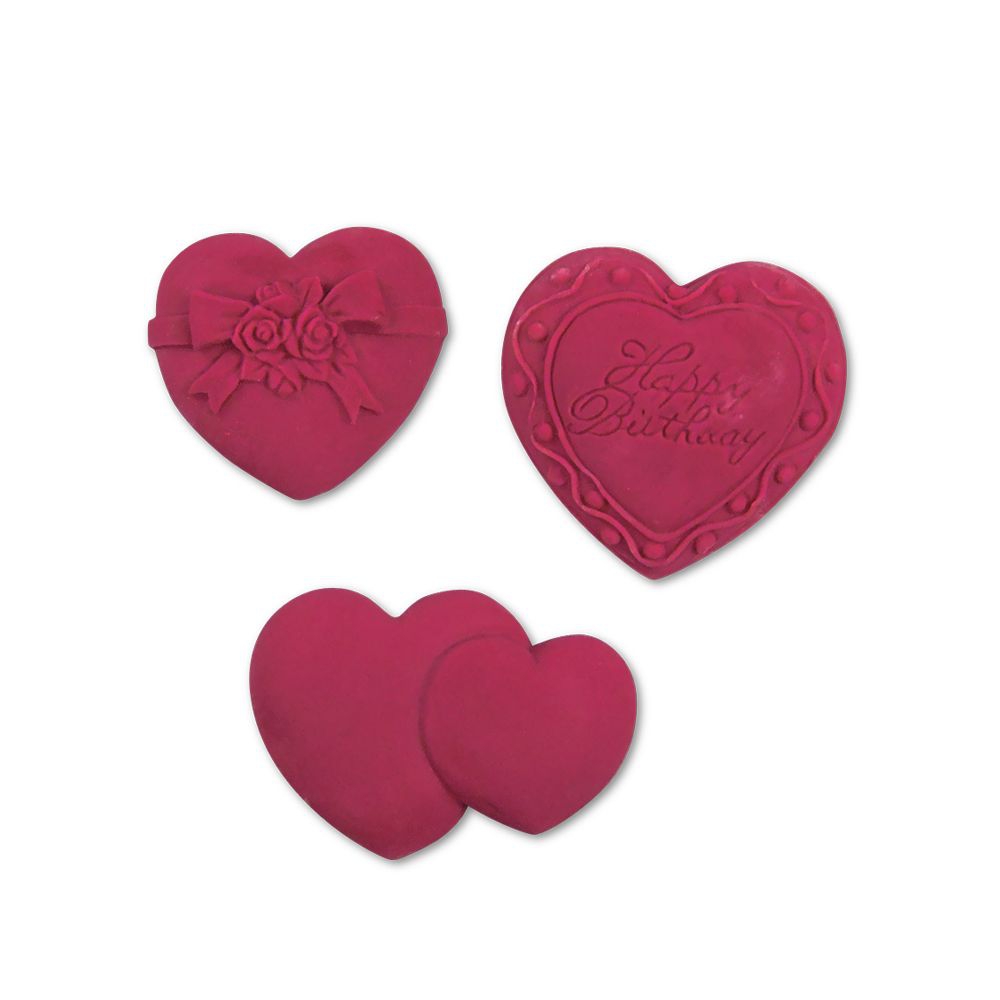Städter - Fondant mould Hearts - 3,5–4,5 cm - 3 relief shape