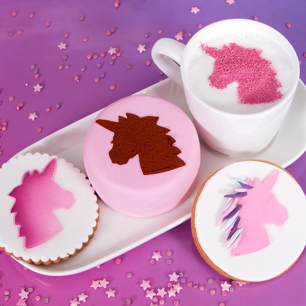 Städter - Decorative stencil Unicorn Head - ø 8 cm - white Städter - Decorative stencil Unicorn Head - ø 8 cm - white