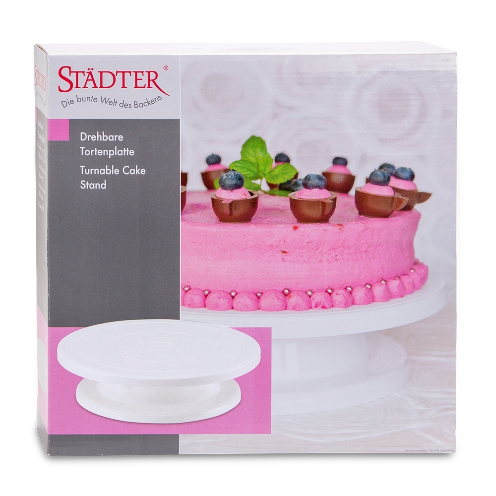 Städter - Tortenplatte  - ø 27,5 cm / H 7 cm  - Weiß - drehbar
