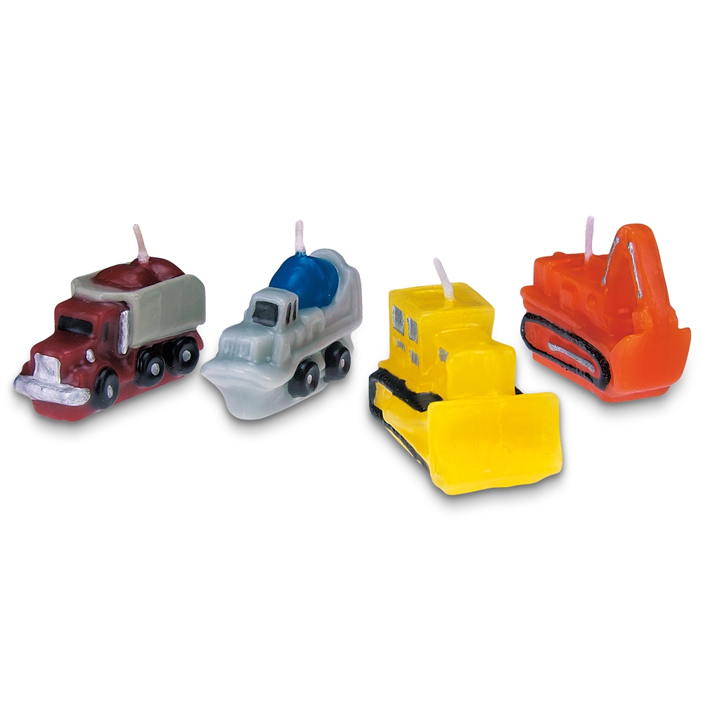 Städter - Candles Construction site vehicles multi-colour - 4–5 cm - 4 parts