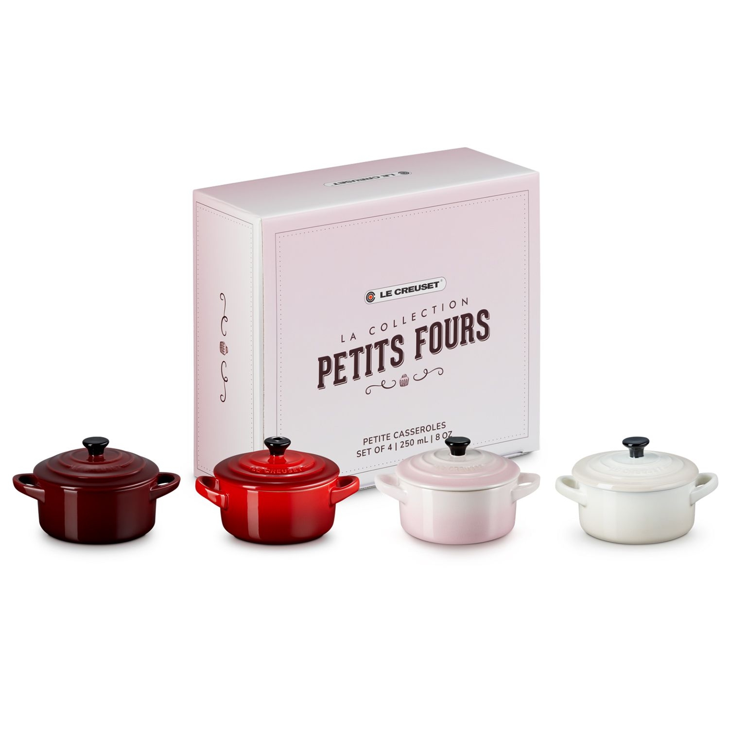 Le Creuset - 4er Set Mini-Cocotte - Petits Fours Le Creuset - 4er Set Mini-Cocotte - Petits Fours
