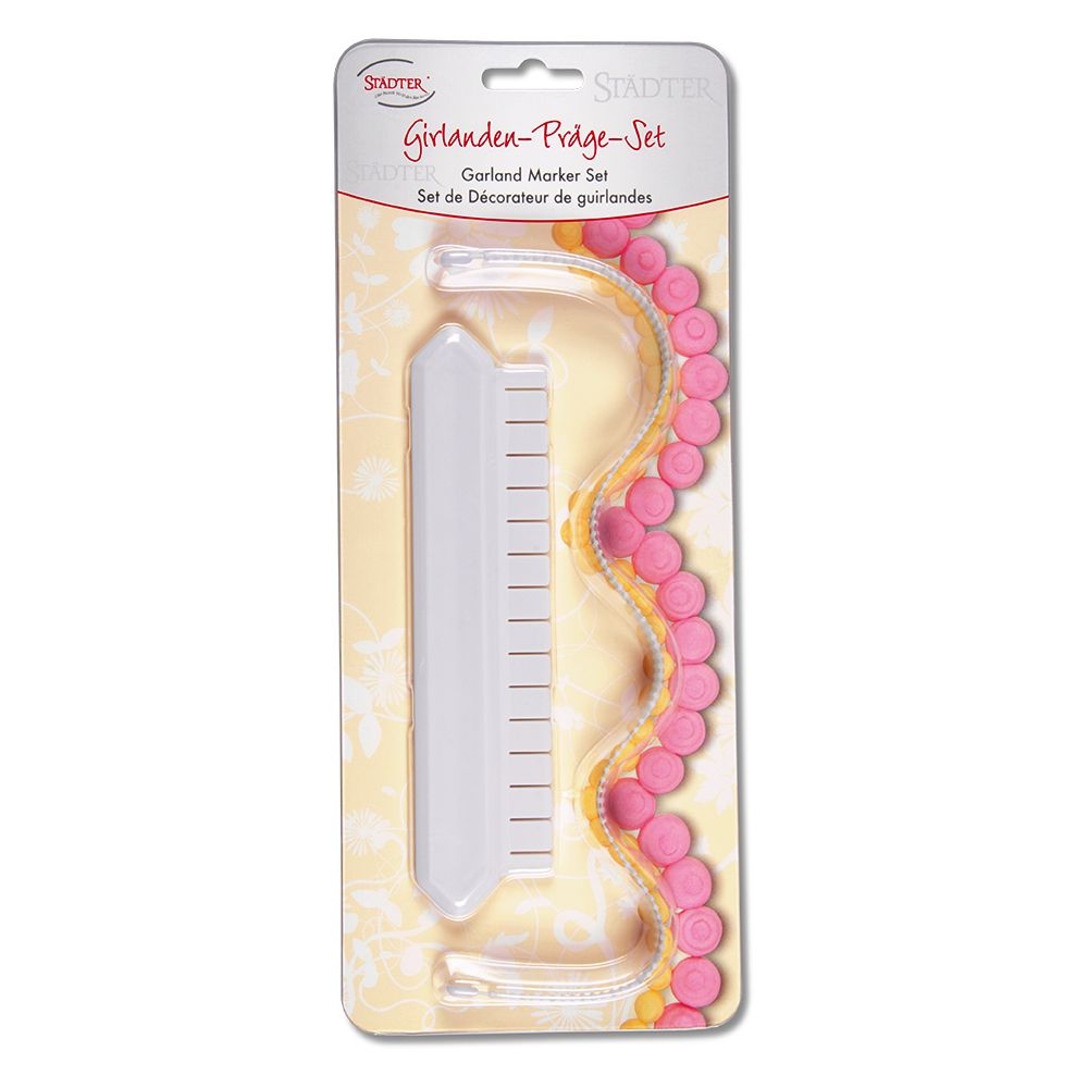 Städter - Fondant embossing stamp Garland ca. 17,5 / 36 cm white Set, 2-teilig Städter - Fondant embossing stamp Garland ca. 17,5 / 36 cm white Set, 2-teilig