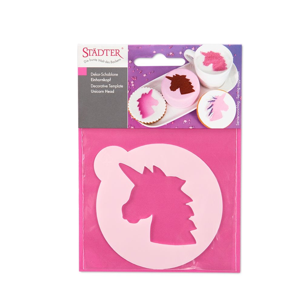 Städter - Decorative stencil Unicorn Head - ø 8 cm - white Städter - Decorative stencil Unicorn Head - ø 8 cm - white