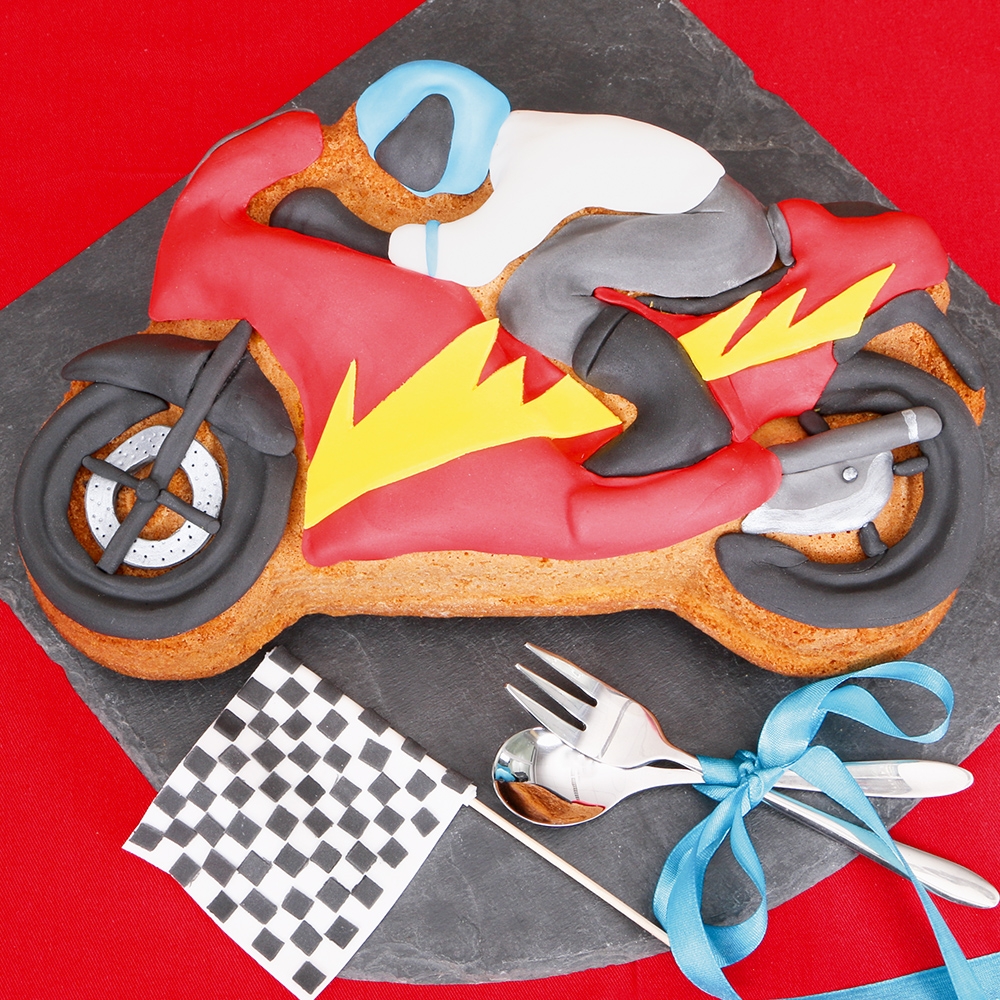 Städter - Cake mould Mike the motorcycle - 28,5 x 18,5 x 6,5 cm - 2.000 ml