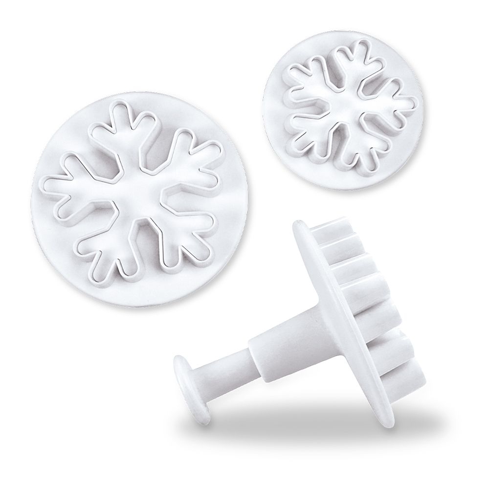 Städter - Ausstecher mit Auswerfer Schneeflocke - 40 / 55 mm - Set, 2-teilig
