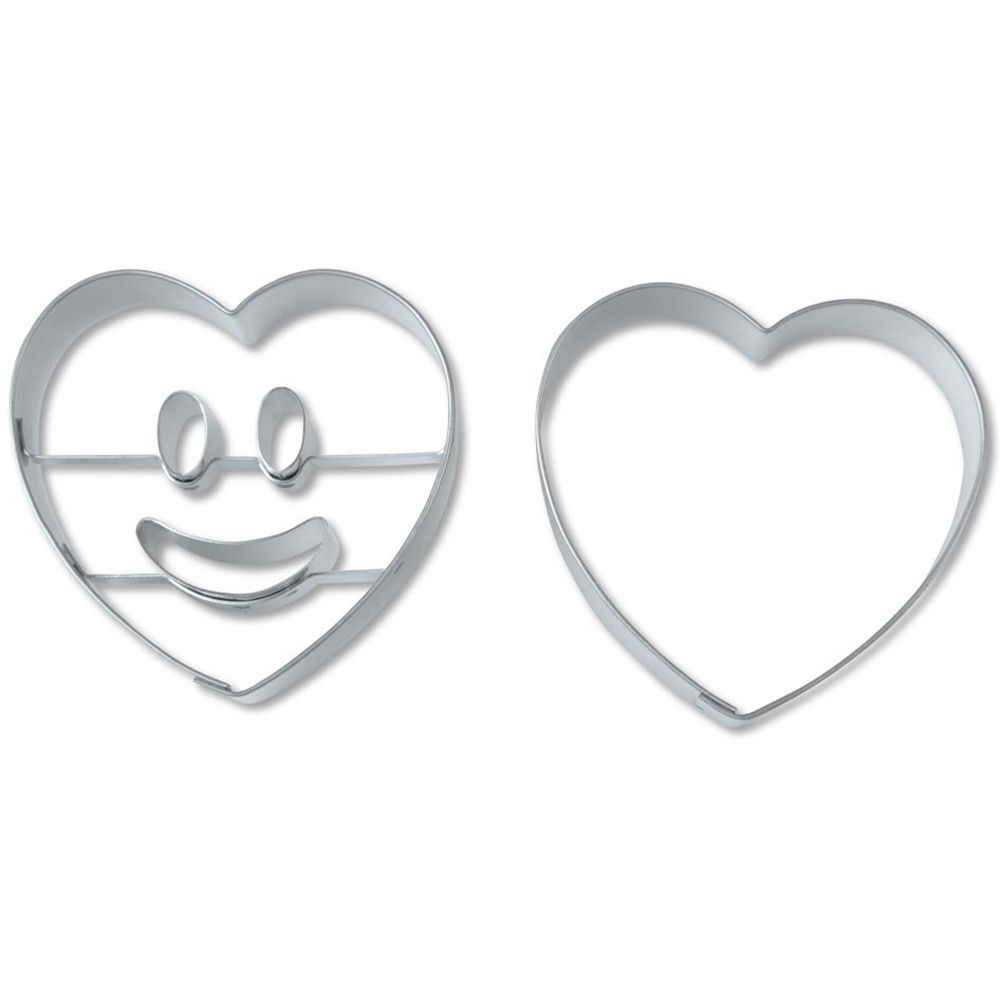 Städter - Prägeausstecher Lachendes Herz - 5,5 cm - Set, 2-teilig