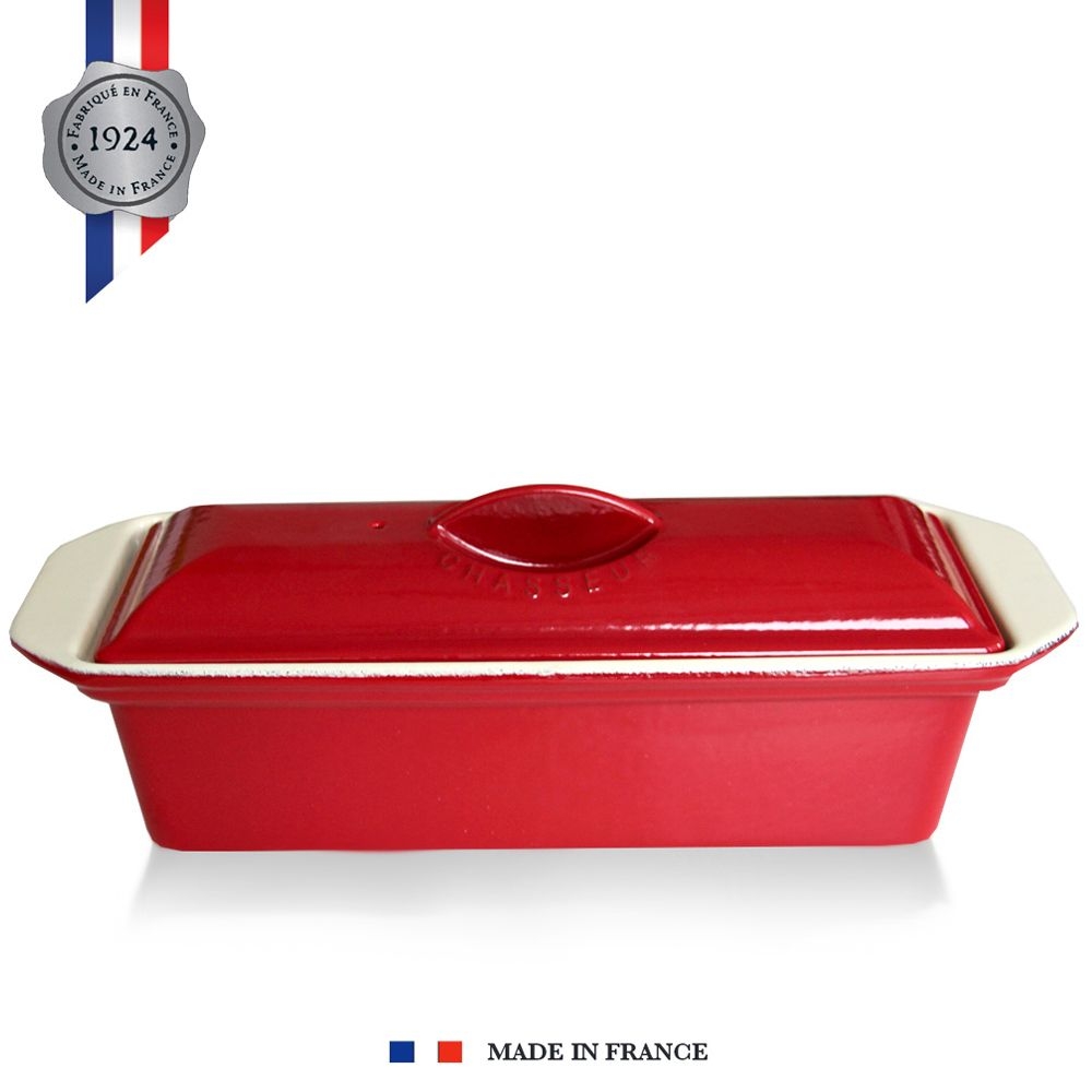 Chasseur - Gusseisen Terrine 36 x 11 cm - Rot/Creme