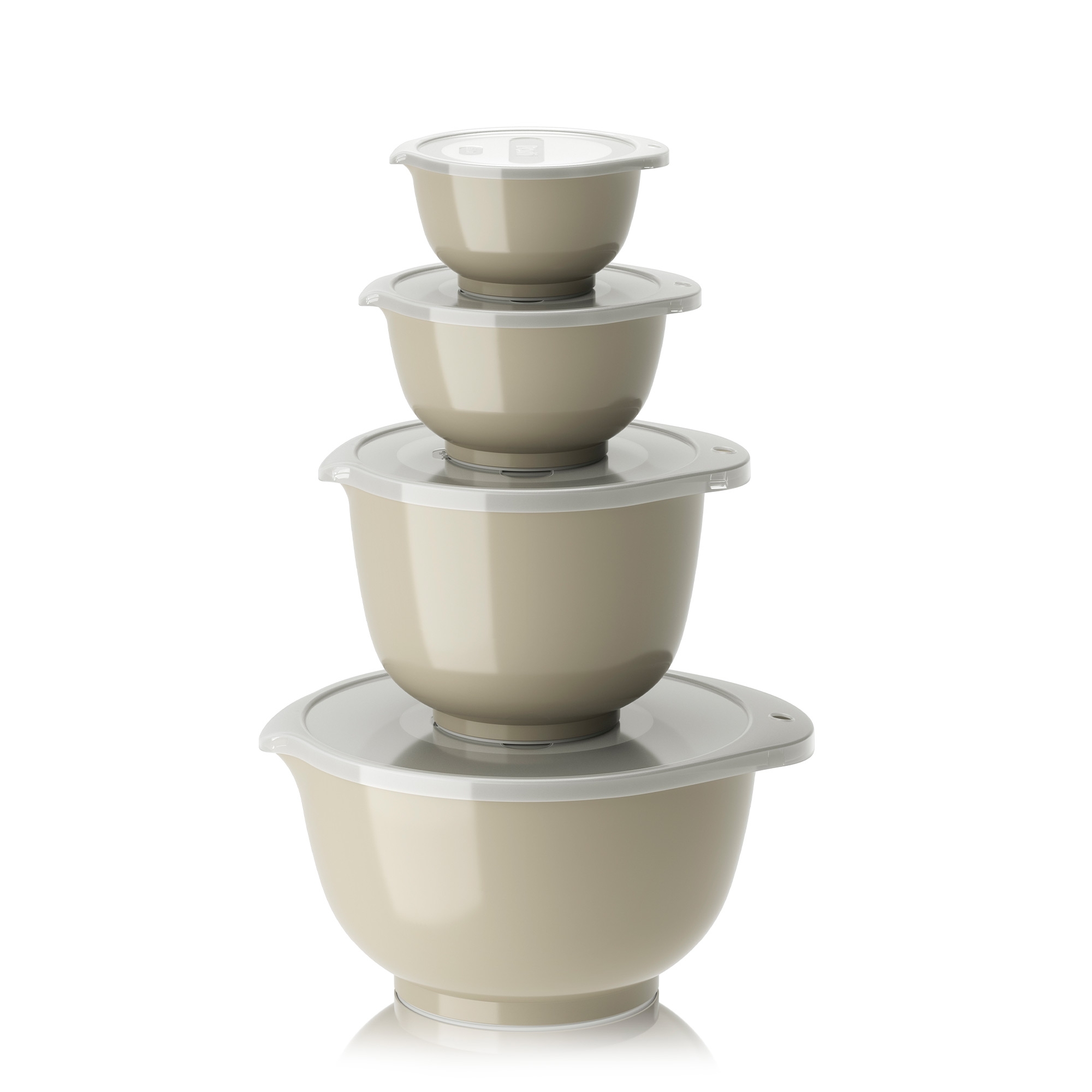 Rosti - Set NEW Margrethe 8-piece (0,25 + 0,5 + 1,5 + 3 L + matching lid) - Humus