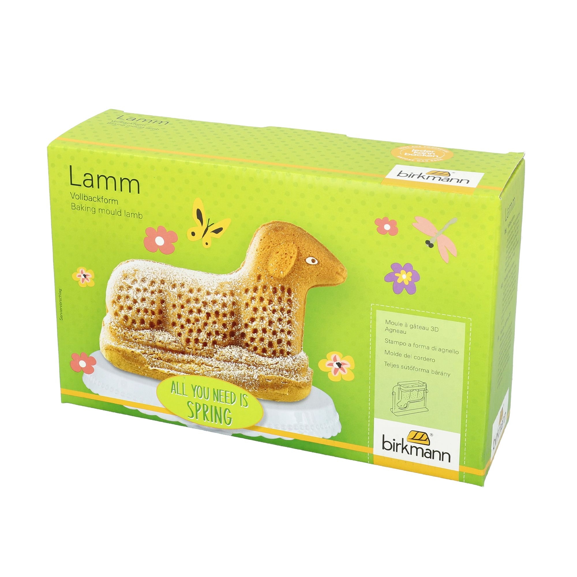 Birkmann - 3D-Backform Osterlamm - All you need is spring - 26,5 x 16,5 cm - 900 ml