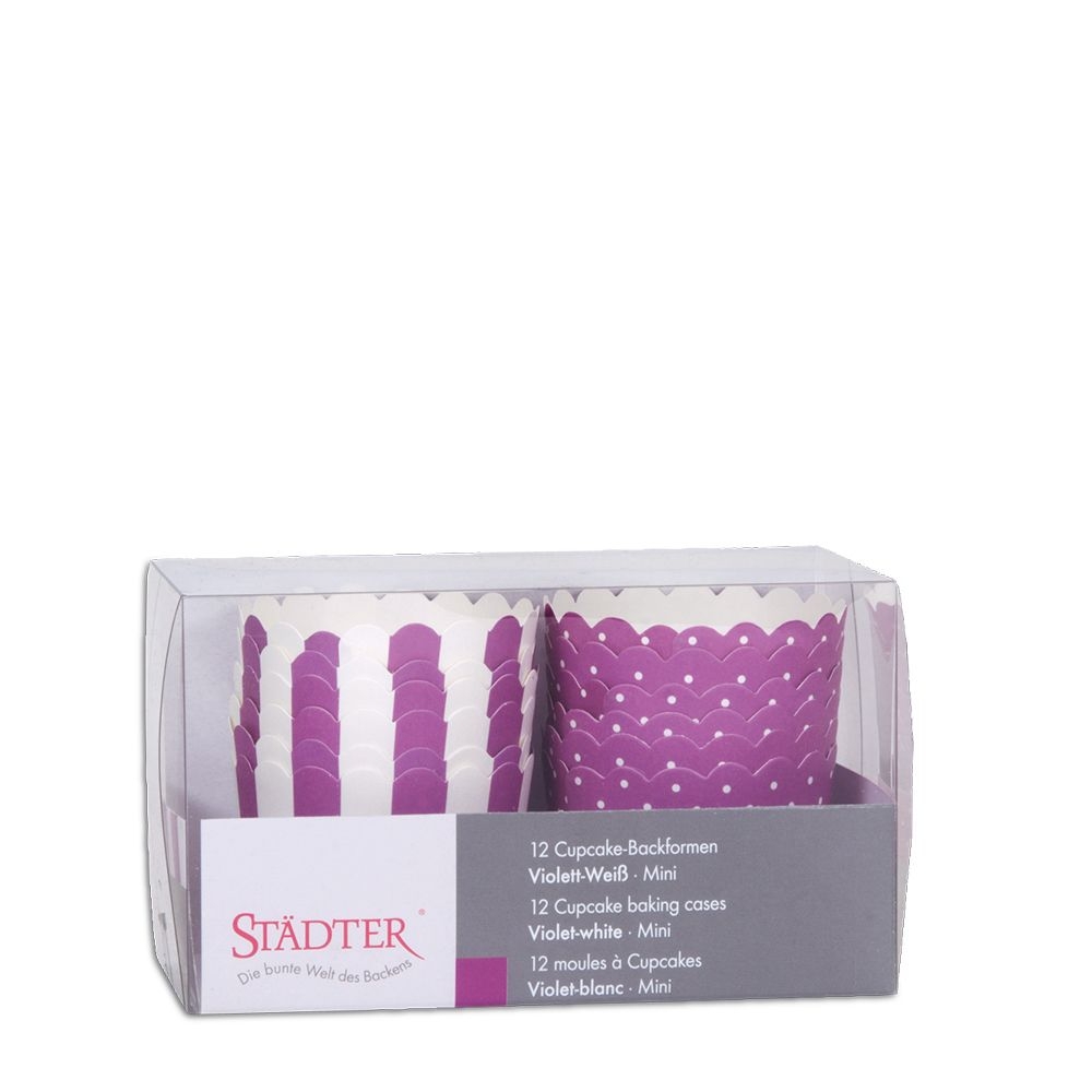 Städter - Cupcake Backform - ø 50 x 47 mm - Mini - Bunt - 12 Stück