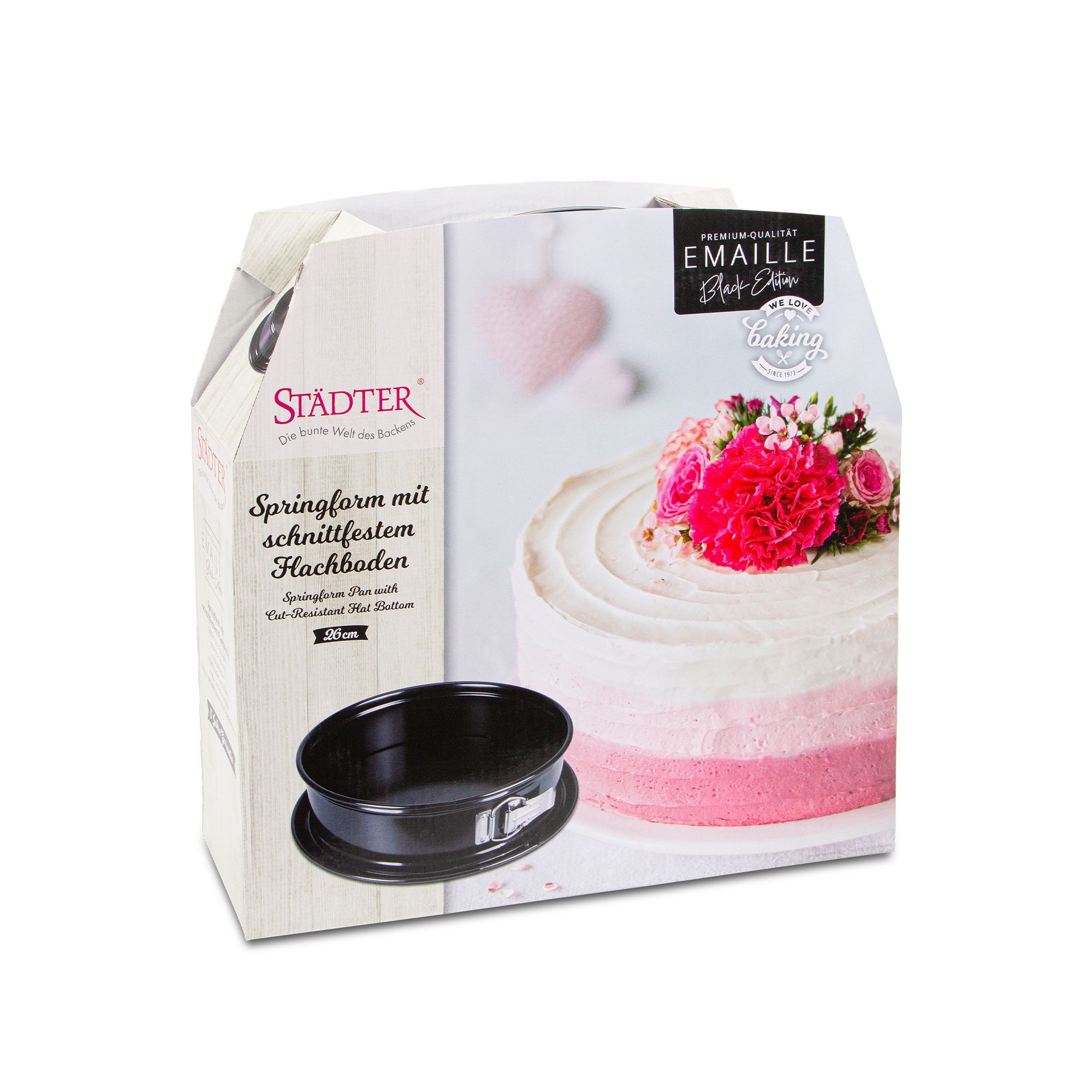 Städter - We-Love-Baking - Springform mit Flachboden - Black Edition - ø 26 cm / H 7 cm / 4.000 ml