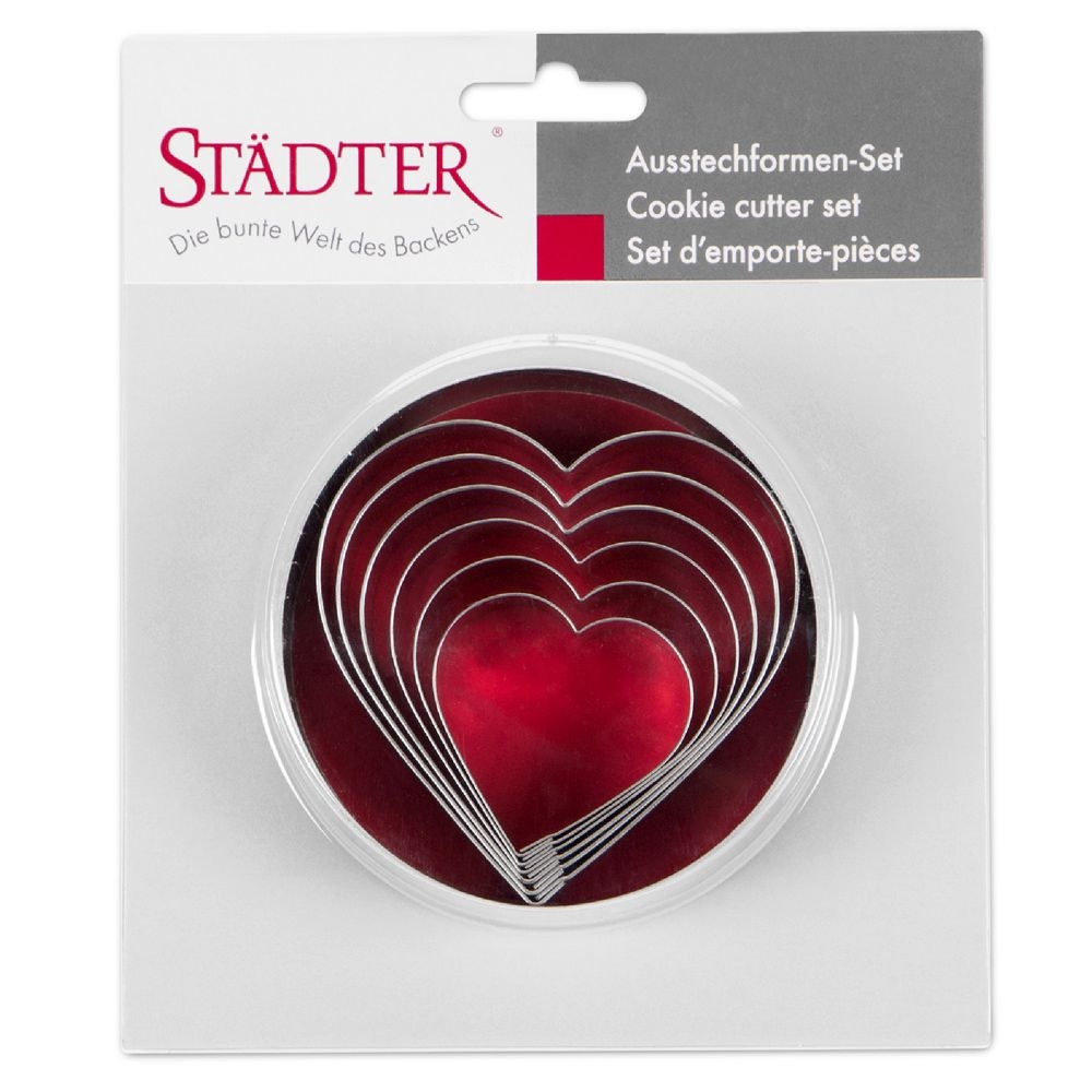 Städter - Ausstecher Herzen - Set 6-teilig