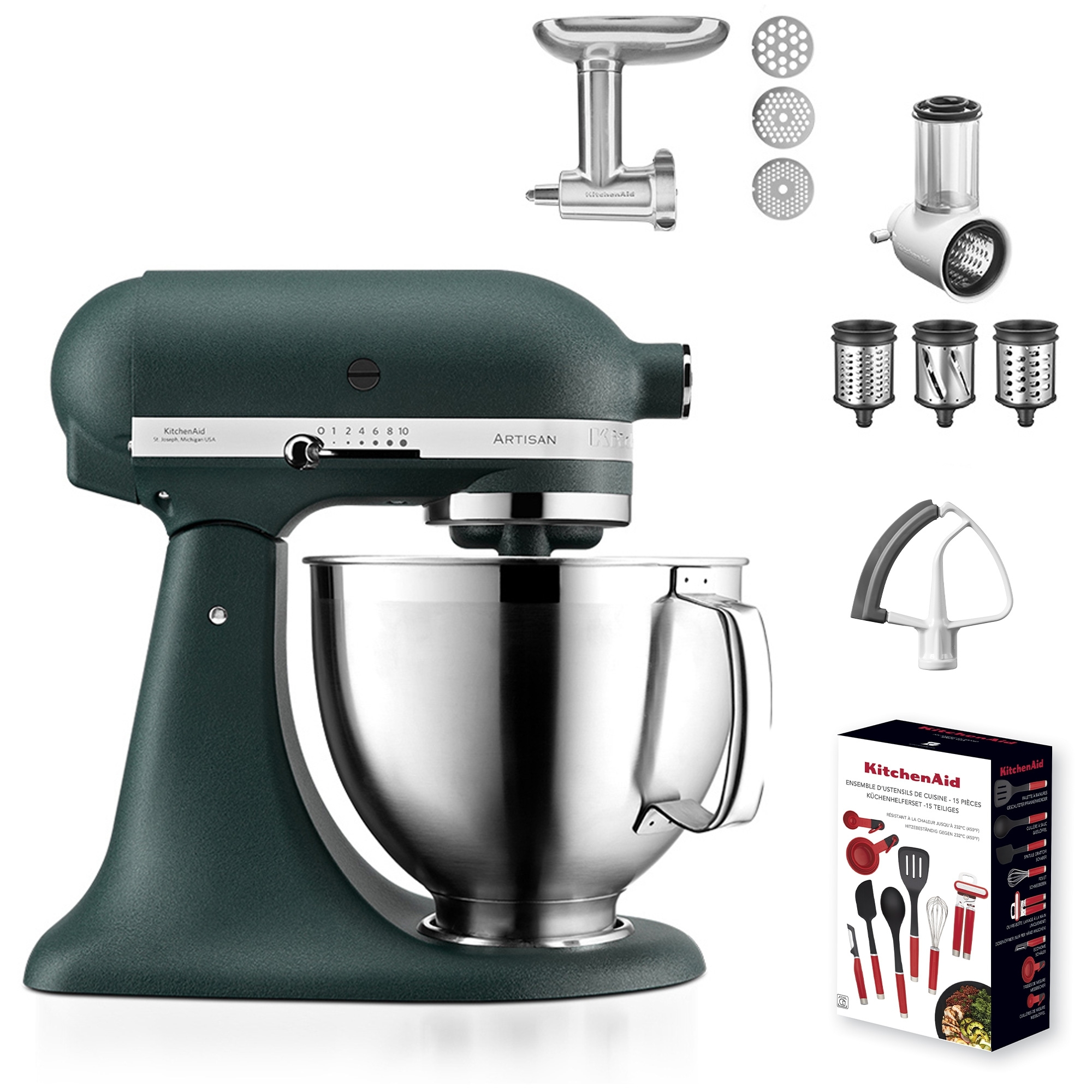 KitchenAid - Artisan Stand Mixer 5KSM185PS - Set - Pebbled Palm KitchenAid - Artisan Stand Mixer 5KSM185PS - Set - Pebbled Palm
