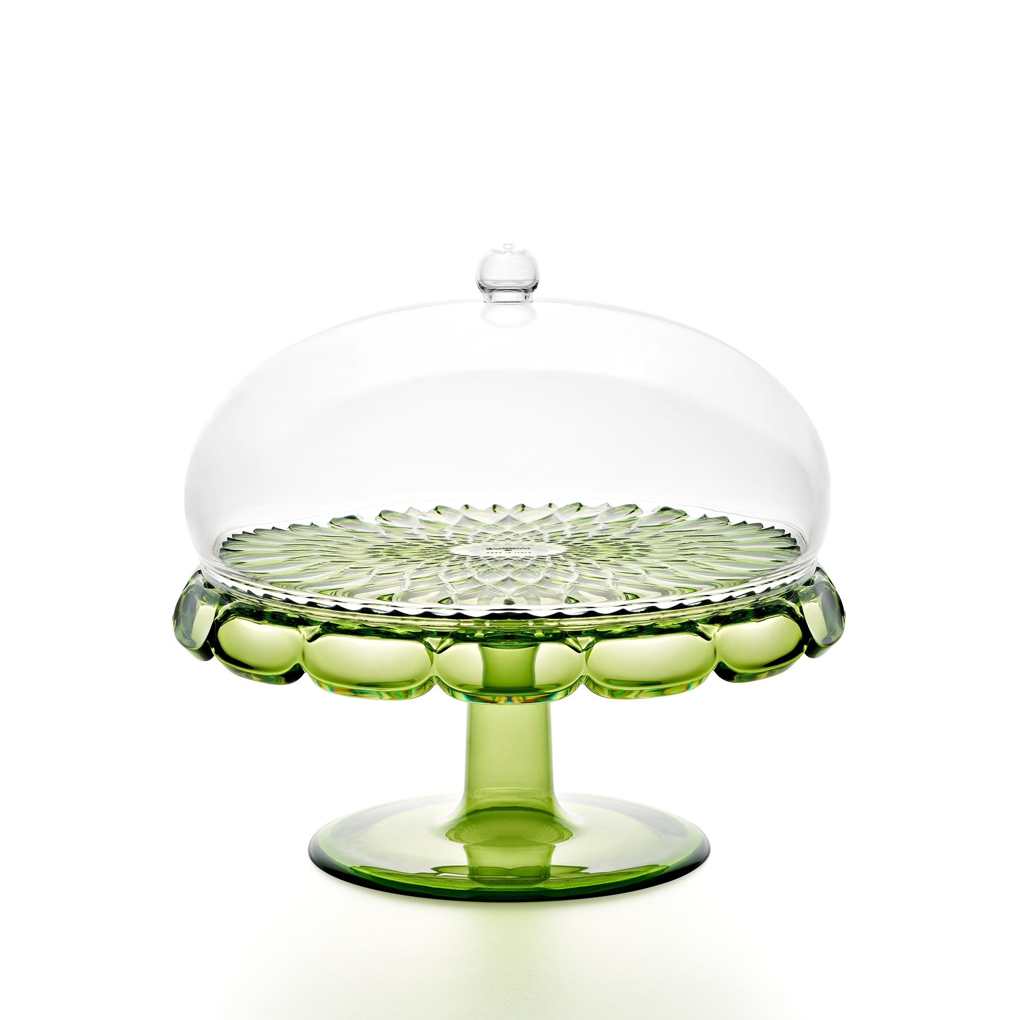 Guzzini - Cake plate with base and cover "Vanity", water lily green