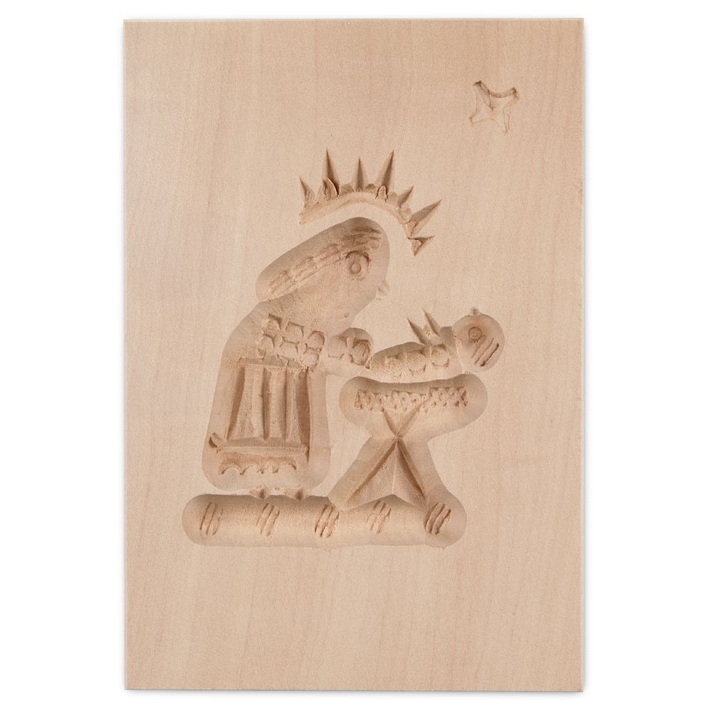Städter - Holz-Prägeform Maria mit Krippe 5,5 x 8 cm