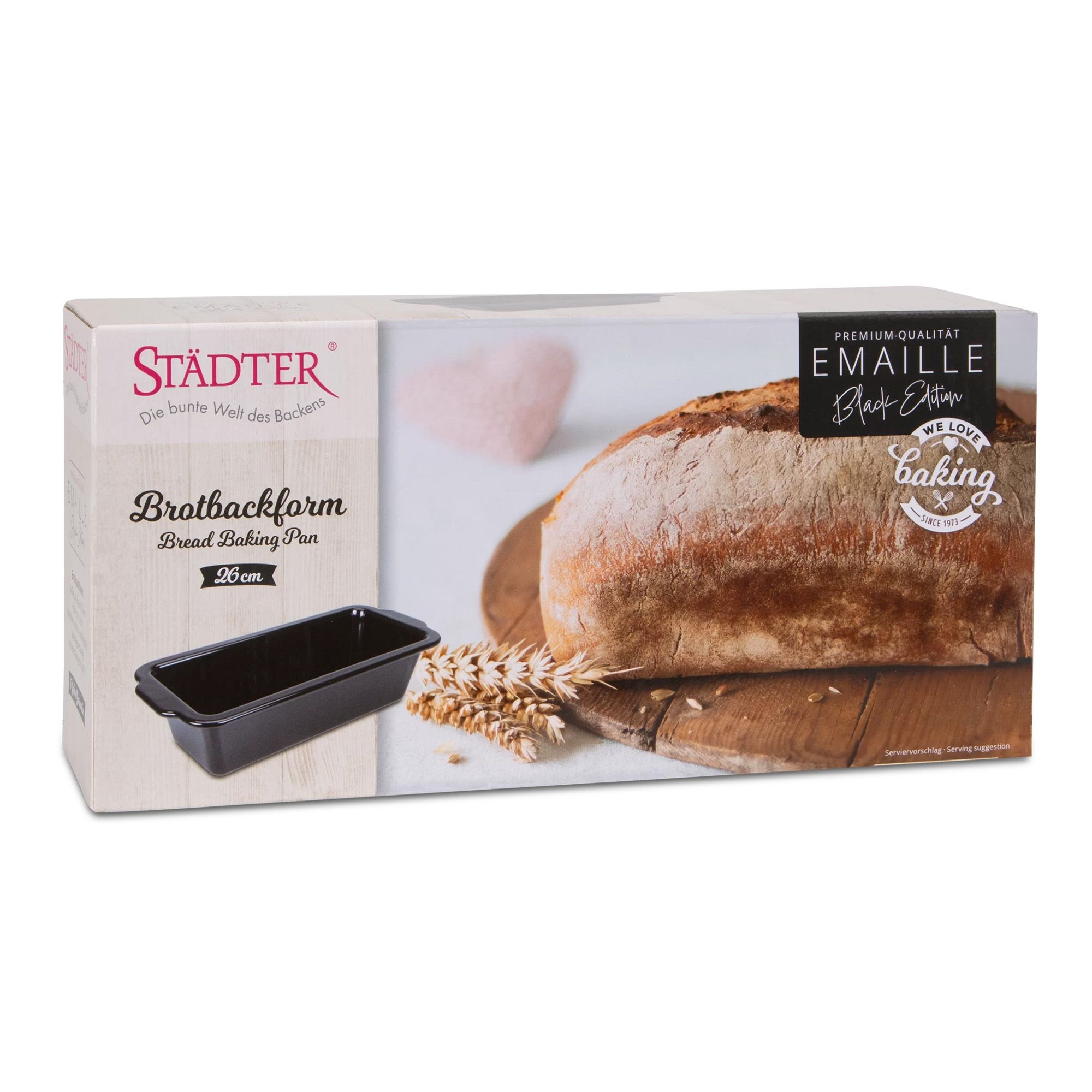Städter - We-Love-Baking - Brotbackform - Black Edition - 26 x 11,5 cm / 1.700 ml
