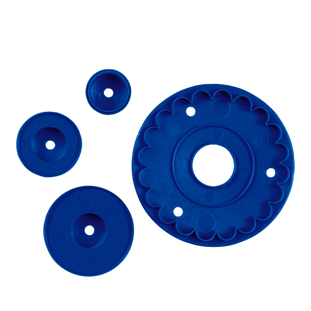 Städter - Fondant embossing stamp Frill / Volant ca. 8,5 cm blue Set, 4-teilig Städter - Fondant embossing stamp Frill / Volant ca. 8,5 cm blue Set, 4-teilig